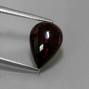 Opale nero naturale multicolore da 2,18 ct, taglio a pera, opaco
