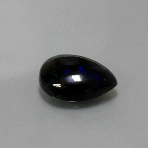 Opale nero naturale multicolore da 2,38 ct, taglio a pera, opaco
