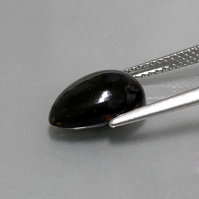 Opale nero naturale multicolore da 2,10 ct, taglio a pera, opaco