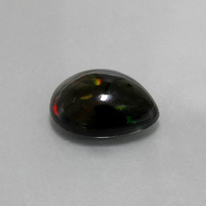 Opale nero naturale multicolore da 2,96 ct, taglio a pera, opaco