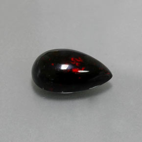 Opale nero naturale multicolore da 2,51 ct, taglio a pera, opaco