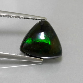 Opale nero naturale multicolore da 3,11 ct, trillion, opaco