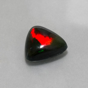 Opale nero naturale multicolore da 3,11 ct, trillion, opaco