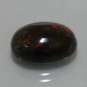 Opale nero naturale multicolore da 3,63 ct, taglio ovale, opaco