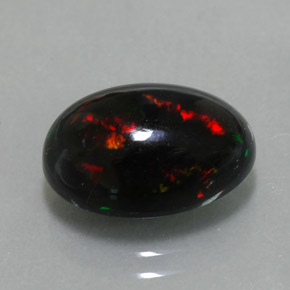 Opale nero naturale multicolore da 3,75 ct, taglio ovale, opaco