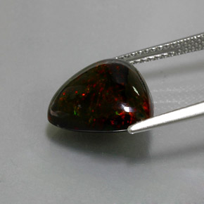 Opale nero naturale multicolore da 3,57 ct, trillion, opaco