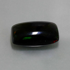 Opale nero naturale multicolore da 2,31 ct, baguette, opaco