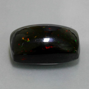 Opale nero naturale multicolore da 4,89 ct, taglio a cuscino, opaco