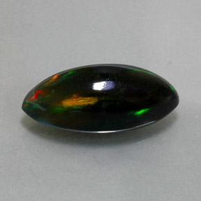 Opale nero naturale multicolore da 2,74 ct, marchesa, opaco