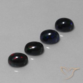 Gemme di Opale nero Multicolore naturale da 2.79 ct, Ovale, Opaco