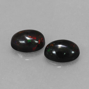 Opale nero naturale multicolore da  ct, taglio ovale, opaco