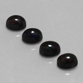 Opale nero naturale multicolore da  ct, taglio ovale, opaco