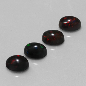 Opale nero naturale multicolore da  ct, taglio ovale, opaco