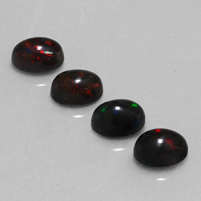 Opale nero naturale multicolore da  ct, taglio ovale, opaco