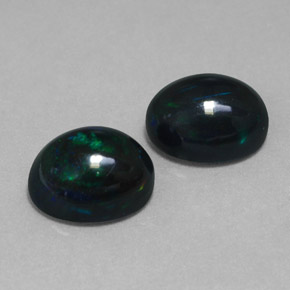 Opale nero naturale multicolore da  ct, taglio ovale, opaco