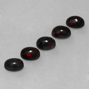 Opale nero naturale multicolore da 2,70 ct, taglio ovale, opaco