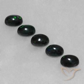 2.65ctw Naturale Multicolore Opale nero, Ovale, Opaco