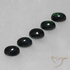 Gemme di Opale nero Multicolore naturale da 2.65 ct, Ovale, Opaco