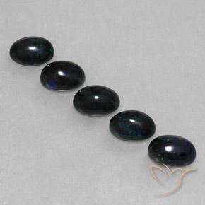 2.49ctw Naturale Multicolore Opale nero, Ovale, Opaco