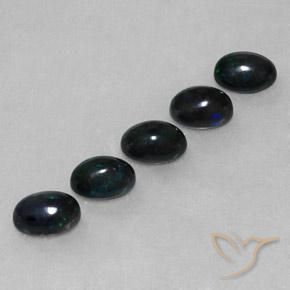Gemme di Opale nero Multicolore naturale da 2.49 ct, Ovale, Opaco