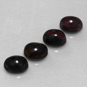 Opale nero naturale multicolore da  ct, taglio ovale, opaco