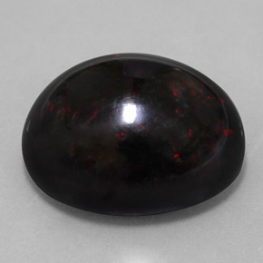 Opale nero naturale multicolore da 20,04 ct, taglio ovale, opaco
