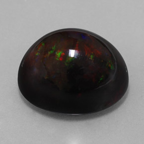 Opale nero naturale multicolore da 13,63 ct, taglio ovale, opaco