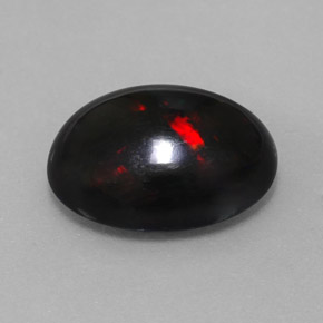 Opale nero naturale multicolore da 5,63 ct, taglio ovale, opaco