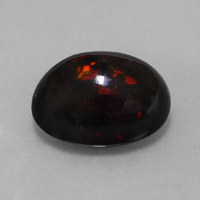 Opale nero naturale multicolore da 8,11 ct, taglio ovale, opaco
