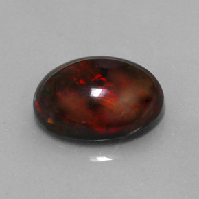 Opale nero naturale multicolore da 6,26 ct, taglio ovale, opaco