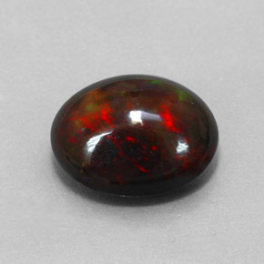 Opale nero naturale multicolore da 4,31 ct, taglio ovale, opaco