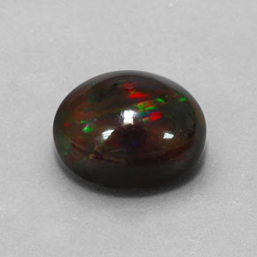 Opale nero naturale multicolore da 3,84 ct, taglio ovale, opaco