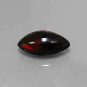 Opale nero naturale multicolore da 3,06 ct, marchesa, opaco