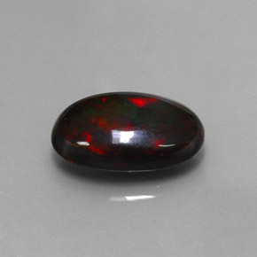 Opale nero naturale multicolore da 3,80 ct, taglio ovale, opaco