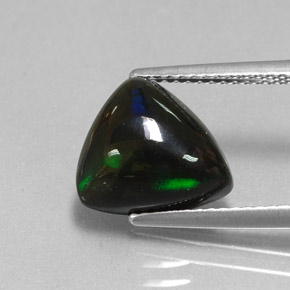 Opale nero naturale multicolore da 2,56 ct, trillion, opaco