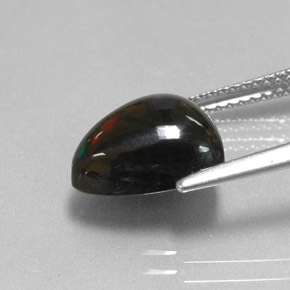 Opale nero naturale multicolore da 2,56 ct, trillion, opaco