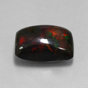 Opale nero naturale multicolore da 5,58 ct, baguette, opaco