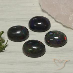 Gemme di Opale nero Multicolore naturale da 5.55 ct, Ovale, Traslucido