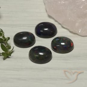 Gemme di Opale nero Multicolore naturale da 5.55 ct, Ovale, Traslucido