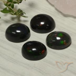 Gemme di Opale nero Multicolore naturale da 5.51 ct, Ovale, Traslucido