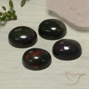 Gemme di Opale nero Multicolore naturale da 5.54 ct, Ovale, Traslucido