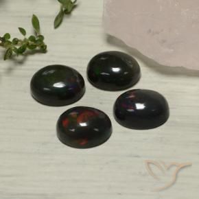 Gemme di Opale nero Multicolore naturale da 5.54 ct, Ovale, Traslucido