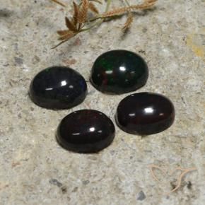 Gemme di Opale nero Multicolore naturale da 5.23 ct, Ovale, Traslucido