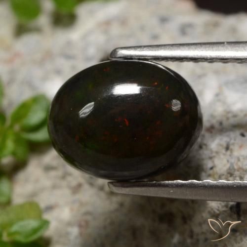 Opale nero Multicolore naturale da 1.34 ct, Ovale, Traslucido