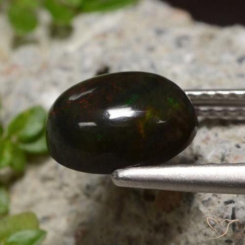 Opale nero Multicolore naturale da 1.34 ct, Ovale, Traslucido