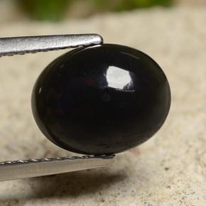 Opale nero naturale multicolore da 1,50 ct, taglio ovale, opaco