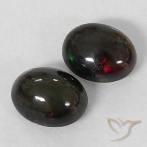 Gemme di Opale nero Multicolore naturale da 2.53 ct, Ovale, Opaco