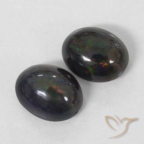 Gemme di Opale nero Multicolore naturale da 2.40 ct, Ovale, Opaco