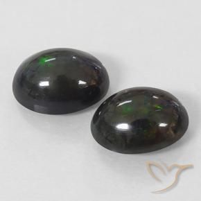 Gemme di Opale nero Multicolore naturale da 2.40 ct, Ovale, Opaco