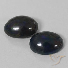 Gemme di Opale nero Multicolore naturale da 1.85 ct, Ovale, Opaco